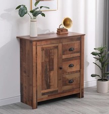 Furniturehmd Rustic 1 Door 3 Drawer, Sideboard Storage Unit