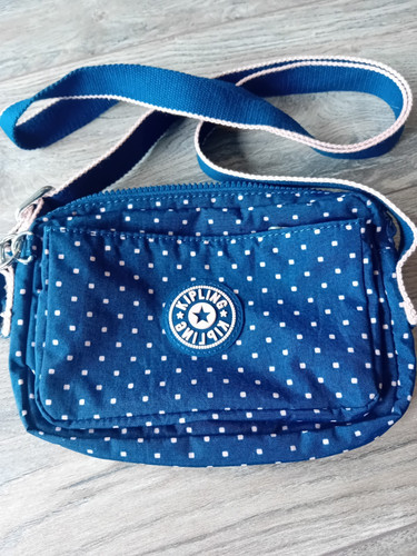 Kipling blue white polka - white,