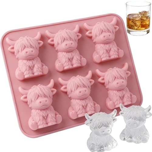 Highland cow ice cube tray - 3d,