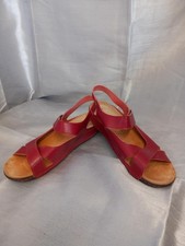 Pavers Red Leather Strappy
