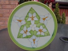 SALLY TUFFIN -DENNIS CHINAWORKS - GREEN VIOLET  PATTERN PLATE-  TRIAL PIECE .