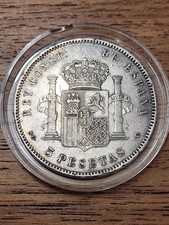 1898 Spain 5 Pesetas Silver