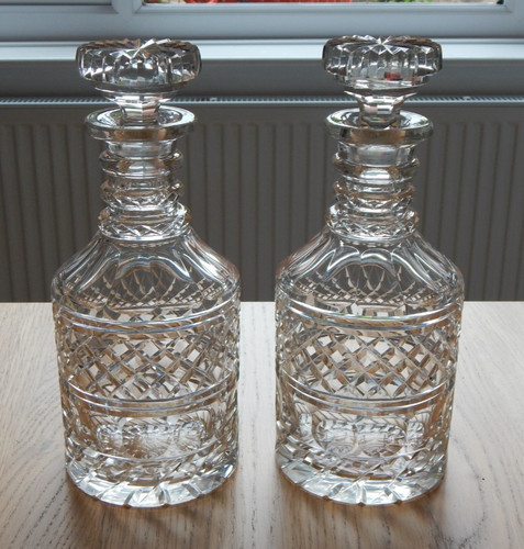 Pair georgian style crystal - style,