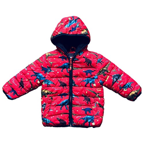 Boys red dinosaur hooded - red,