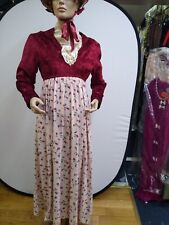 Regency Bridgerton Jane Austen Dress Maroon Floral