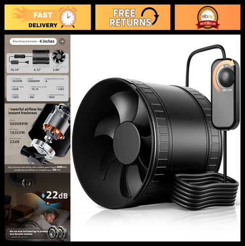 Inline duct fan kit with - duct,