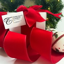 New Christmas Ribbon Red Faux