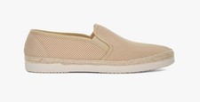Dune London Men's Fisherr Fabric Slip On Perforate Espridilles BEIGE UK 9 EU 43