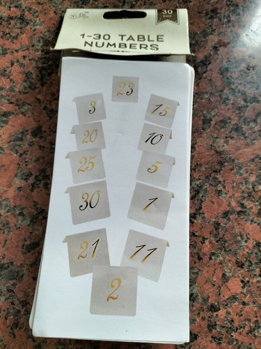 Table numbers for - for, all