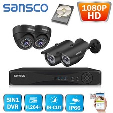 1080P HD CCTV Camera Security System 4CH HDMI DVR Home Outdoor with Hard Drive