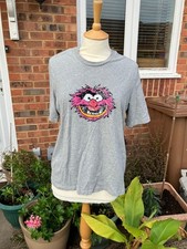 Markus Lupfer Disney Animal Muppets Sequin Grey T Shirt Top Size Medium UK12-14