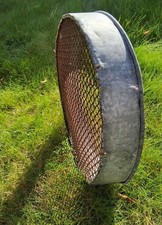 Vintage Galvanized Garden Sieve Soil Riddle Decorative Sifter
