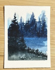 ACEO Blue Skies, Watercolor