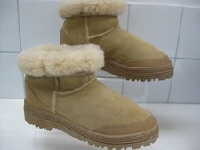 LEATHER SHEEPSKIN SHEARLING BOOTS 5 ANKLE wool lining Australian warm COUNTRY