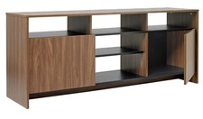 Habitat Turin 2 Door TV Unit - Black & Walnut Effect | Modern Stylish TV Stand