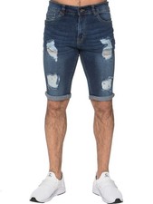 Enzo Mens Denim Shorts Stretch