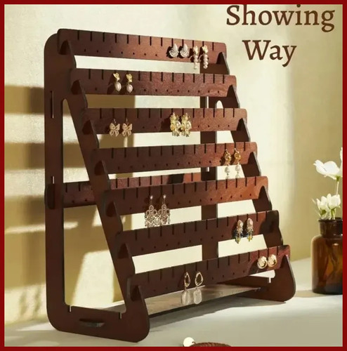 1pc wooden earring - wooden, display
