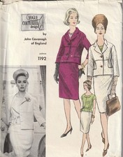 1963 Vogue Couturier Design 1192 by John Cavanagh Suit & Blouse B34
