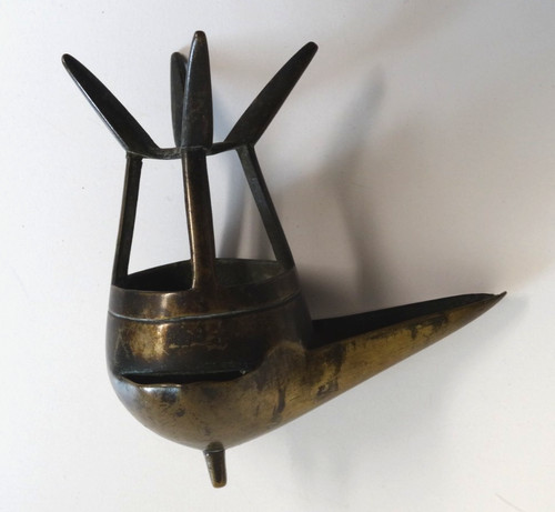 Vintage hanging metal grease - hanging,