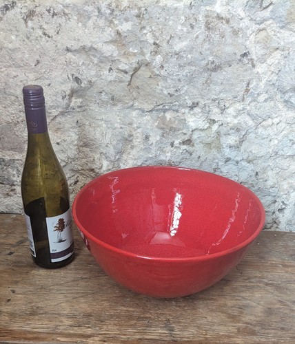 Large glossy red glazed - large,