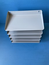 Vintage 5 Tier Filing Tray Desktop Metal Home Office grey