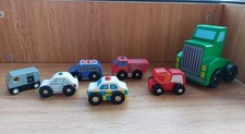 Mixed Little Wooden Toy Cars Bundle x 7 - VGC