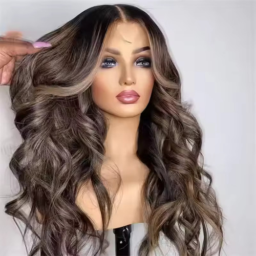 Dark brown with blonde - dark,