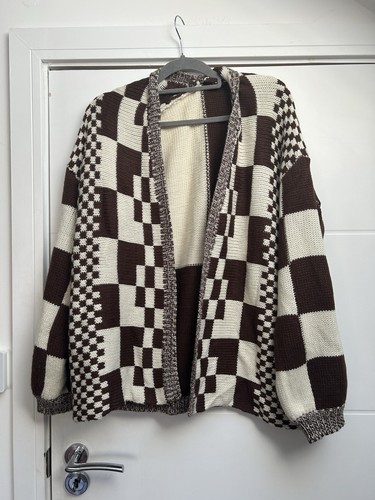 Brown cream checkerboard - brown,