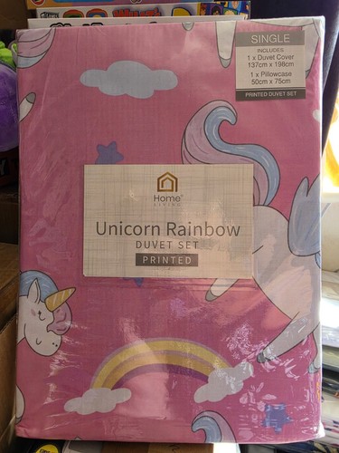 Unicorn rainbow duvet single - unicorn,