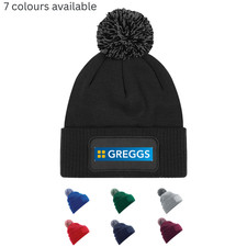 Knit Bobble Beanie with Greggs