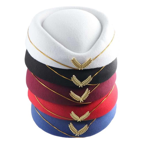 Elegant felt stewardess hat - elegant,
