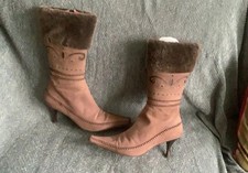  Ladies Elegant Audley London mid calf  Genuine Leather Suede Boots.