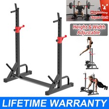 Squat Racks Barbell Rack Stand Adjustable Olympic Weight Bench Press Home Gym