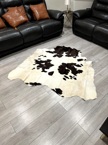Natural cowhide rug - rug, leather