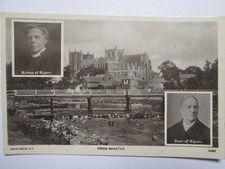 Ripon Minster & the Dean & Bishop of Ripon Yorkshire Real Photo Postcard M7