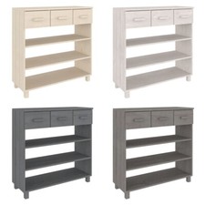 KOVOL Console Table HAMAR 3 Shelves And 3 Drawers 90x35x90 cm Solid Wood Pine