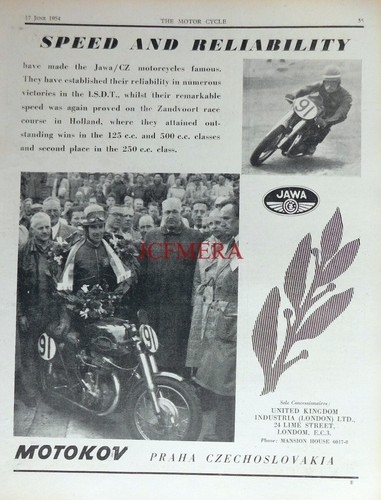 Motokov jawa motor cycles - 'jawa/cz',