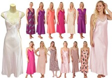 Ladies Full Length Long Pink Sexy Satin Chemise Nightdress Nighty PLUS SIZE
