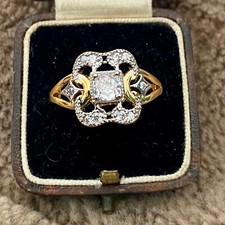 Ring Georgian Signet Rings Gold Silver Crystal Pinky Flat Vintage Unisex ladies