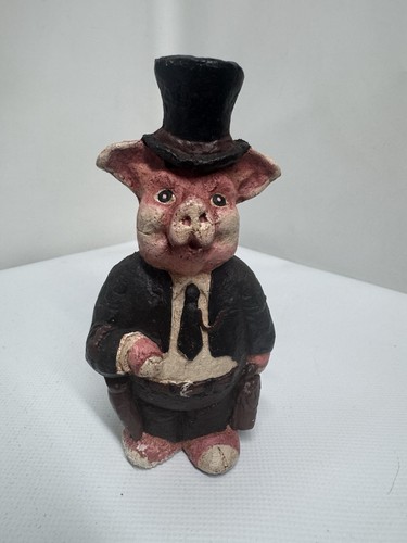Pig gentleman figurine top - gentleman,