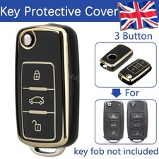 Remote Key Fob Cover 3 Buttons For VW Golf MK6 Polo Transporter T5 Beetle Caddy