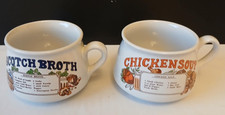 Vintage Recipe Soup Mugs Bowls