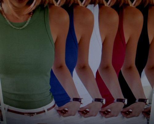 Ribbed vest stretchy shirt - ribbed,