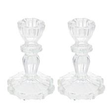 2pcs Glass Candlestick Glass