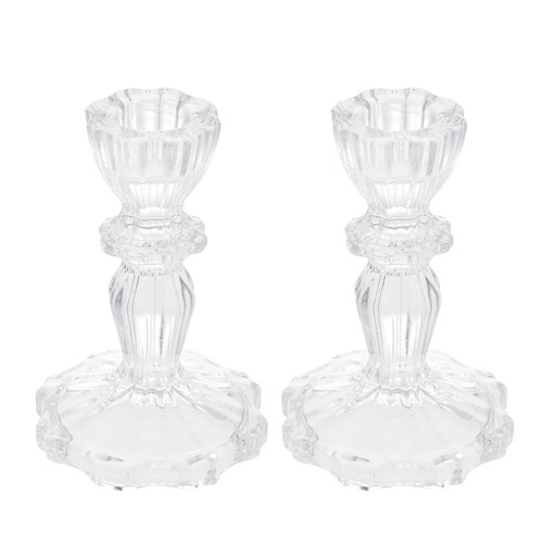 2pcs glass candlestick - 2pcs,