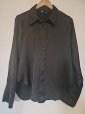 ZARA  Black Satin Collared