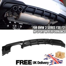 FOR BMW 3 SERIES F30 F31 REAR BUMPER DIFFUSER M SPORT M PERFORMANCE GLOSS BLACK