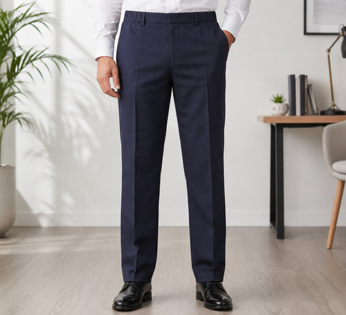 Men navy smart work - navy, trousers