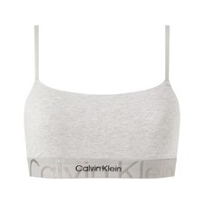 CALVIN KLEIN Cotton Unlined Bralette Grey Size M Crop Top Bra Strap New CK One