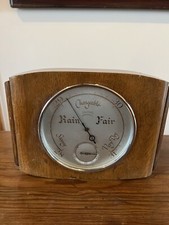 Vintage Art Deco Barometer & Fahrenheit thermometer Smiths Barotherm C:-1940s.